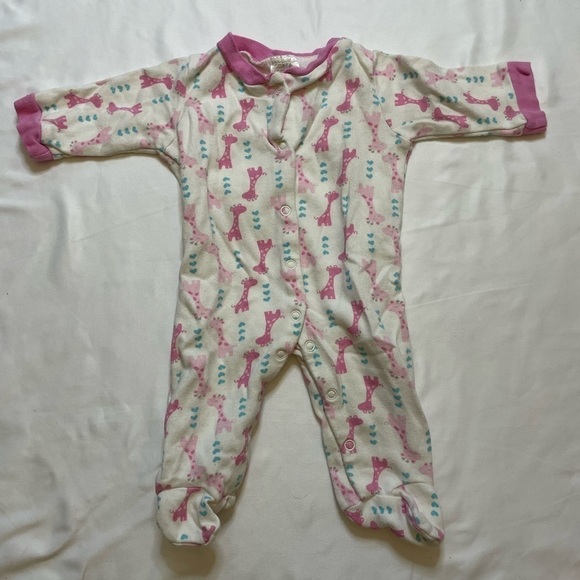 Girls Garanimals/Carters/Gerber/CutiePie size 0-3 months set of 5 footie pajamas - Picture 8 of 11